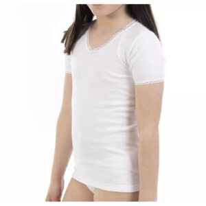 CAMISETA INFANTIL FELPADA MANGA CORTA LACOTEX