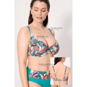 TOP BIKINI REDUCTOR ESTAMPADO HOJAS YSABEL MORA