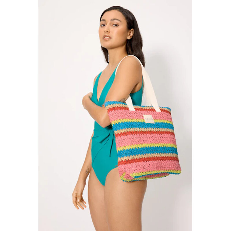 BOLSO PLAYA RAFIA COLORES YSABEL MORA